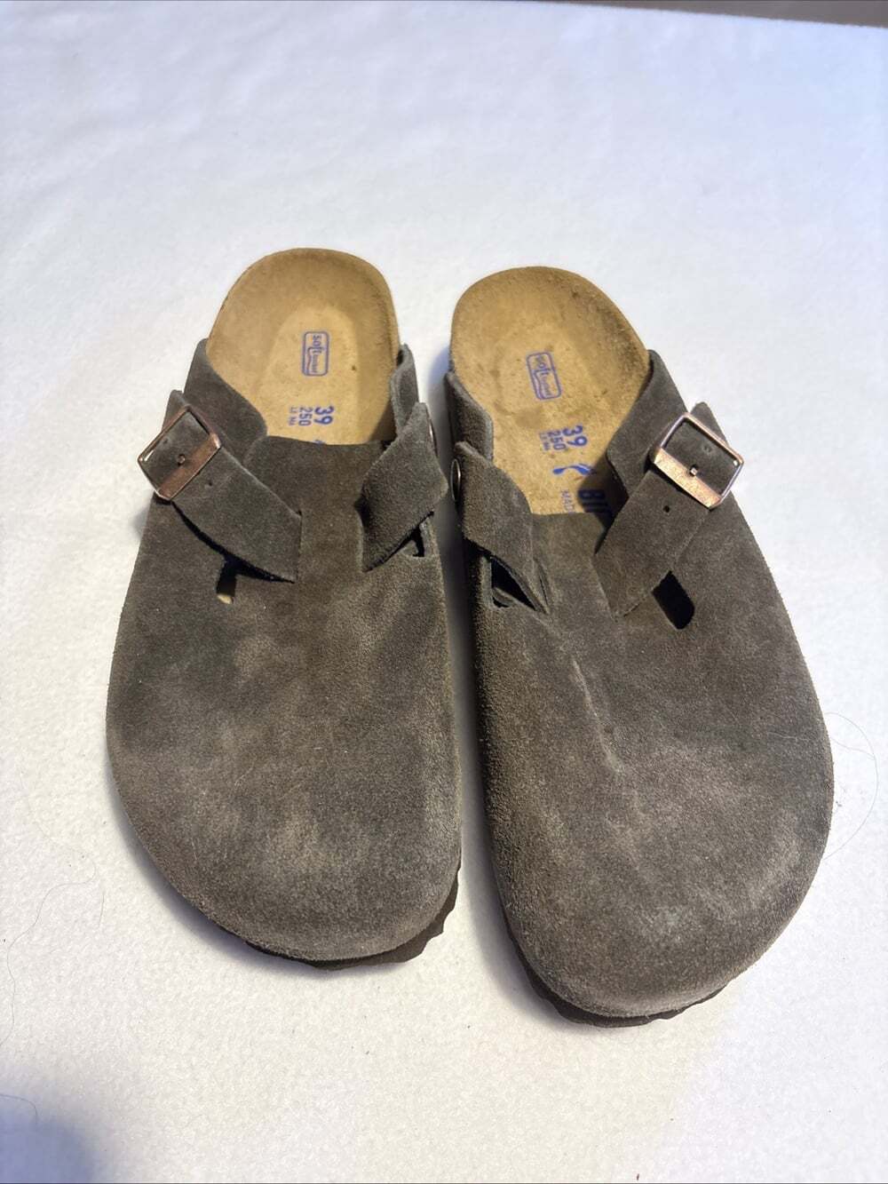 Birkenstock Boston Dark Brown Suede Size 39 Soft Bed New Size 8 Narrow